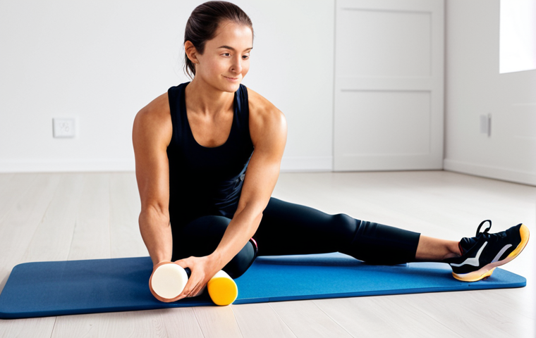 Muscle Recovery After Table Tennis**

"A serene spa setting, a fully clothed athlete gently using a foam roller on their leg, soft lighting, healthy food displayed nearby, safe for work, appropriate content, professional, modest, family-friendly, perfect anatomy, correct proportions, natural pose, well-formed hands, proper finger count, natural body proportions, fully clothed."

**