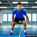 탁구 스매싱 비법 - **Prompt:** A dynamic full-body shot of a diverse table tennis player, focused and in a perfectly ba...